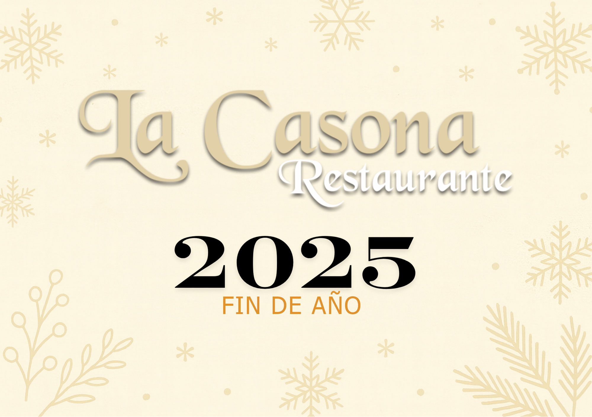 Menús Navidad 2025. La Casona, Playa PArk, Ciudad Real 